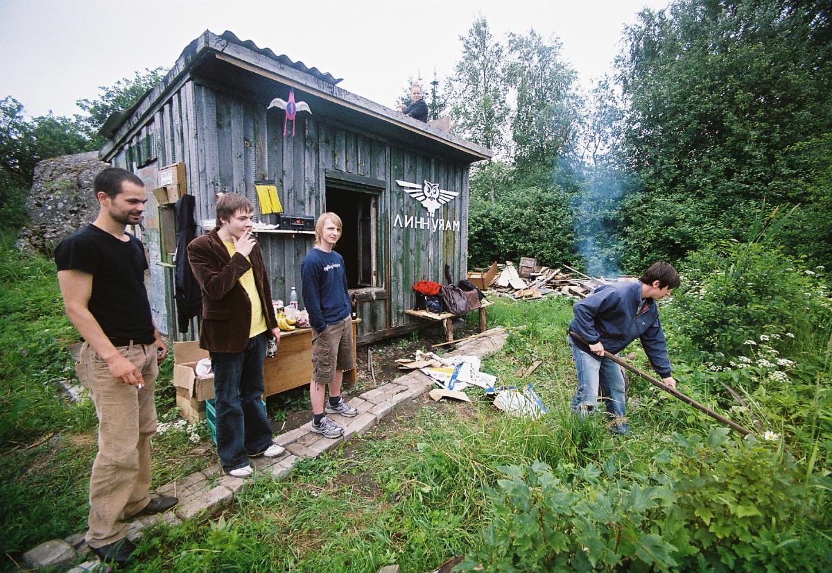 Friends cleaning up the place.