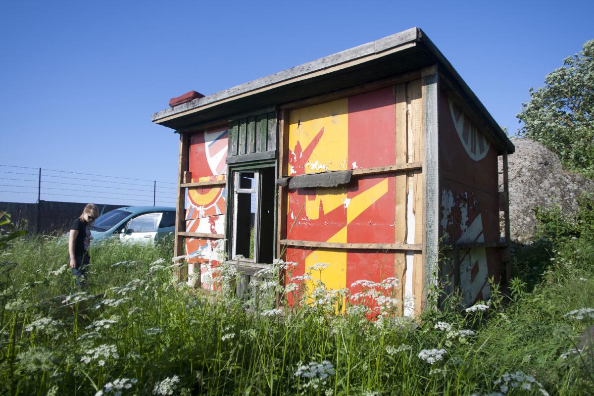 During the winter of 2009 the outer layer of the house was stolen.